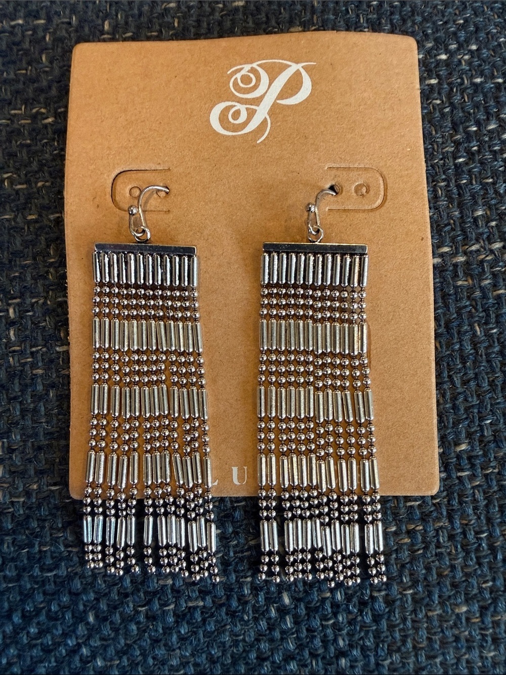 Plunder Silver-Tone Fringe Drop Earrings